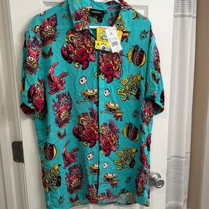 SpongeBob SquarePants Teal and Pink Graphic Shirt